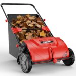 EWORK 26-Inch Push Lawn Sweeper – 3.5 cu.ft. Hopper for Yard Cleanup
