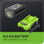 Greenworks 40V 21in Self-Propelled Lawn Mower | 5Ah Battery - Image 6