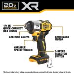 DEWALT 20V MAX XR Brushless 3-Speed Impact Driver 1/4 In DCF845B - Image 2