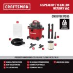 CRAFTSMAN 16-Gallon 6.5 Peak HP Wet/Dry Shop Vacuum (CMXEVBE17595) - Image 3