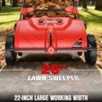 EWORK 26-Inch Push Lawn Sweeper – 3.5 cu.ft. Hopper for Yard Cleanup - Image 2