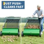 Garvee 21-Inch Push Lawn Sweeper – 4-Brush System, 3.5 cu.ft. Hopper - Image 6