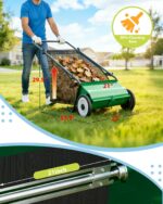 Garvee 21-Inch Push Lawn Sweeper – 4-Brush System, 3.5 cu.ft. Hopper - Image 3