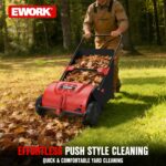 EWORK 26-Inch Push Lawn Sweeper – 3.5 cu.ft. Hopper for Yard Cleanup - Image 5