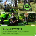 Greenworks 40V 21in Self-Propelled Lawn Mower | 5Ah Battery - Image 4